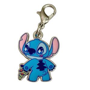 Vintage Disney Lilo & Stitch Zipper Pull Bag Clip On Charm Aulani Pizza Snacks